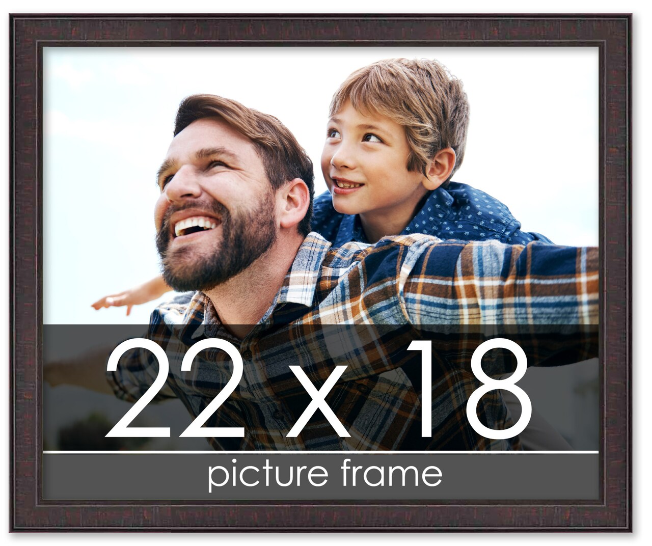 Textured Brown Picture Frame - UV Acrylic, Backing Board, Hanging Hardware Included